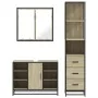 Set de muebles de baño 3 pzas madera contrachapada roble Sonoma de , Muebles de baño - Ref: Foro24-3301151, Precio: 255,99 €,...