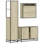 Set de muebles de baño 3 pzas madera contrachapada roble Sonoma de , Muebles de baño - Ref: Foro24-3301151, Precio: 255,99 €,...