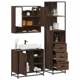 Set de muebles baño 3 pzas madera contrachapada roble marrón de , Muebles de baño - Ref: Foro24-3301179, Precio: 253,62 €, De...