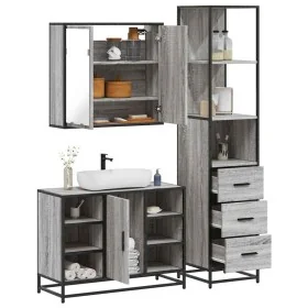 Set de muebles de baño 3 pzas madera contrachapada gris sonoma von , Badezimmermöbel - Ref: Foro24-3301153, Preis: 259,19 €, ...