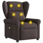 Sillón de masaje reclinable de tela marrón oscuro by , Armchairs - Ref: Foro24-4015671, Price: 207,52 €, Discount: %