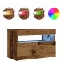 Mesilla de noche con luces LED madera vieja 60x35x40 cm de , Mesitas de noche - Ref: Foro24-3329175, Precio: 51,57 €, Descuen...