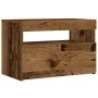 Mesilla de noche con luces LED madera vieja 60x35x40 cm de , Mesitas de noche - Ref: Foro24-3329175, Precio: 51,57 €, Descuen...