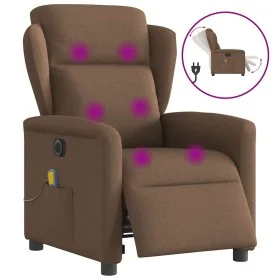 Sillón reclinable de masaje eléctrico tela marrón by , Armchairs - Ref: Foro24-3303128, Price: 256,67 €, Discount: %