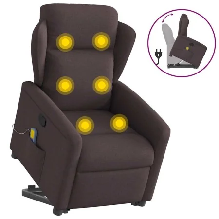 Silla de masaje reclinable de pie de tela marrón oscuro by , Armchairs - Ref: Foro24-3303149, Price: 287,44 €, Discount: %
