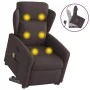 Silla de masaje reclinable de pie de tela marrón oscuro by , Armchairs - Ref: Foro24-3303149, Price: 287,44 €, Discount: %