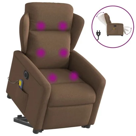 Sillón de masaje eléctrico reclinable elevable tela marrón by , Armchairs - Ref: Foro24-3303168, Price: 339,79 €, Discount: %