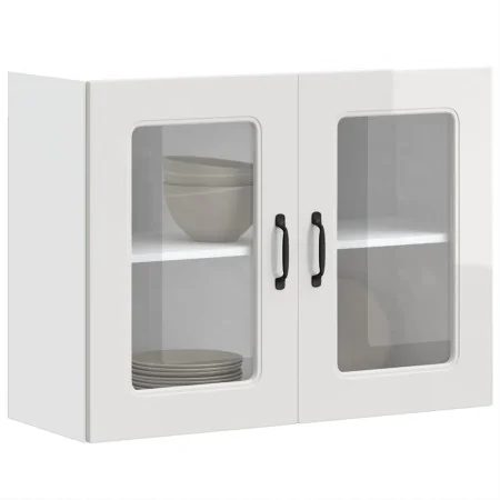 Armario pared cocina puerta cristal Kalmar blanca alto brillo von , Küchenschränke - Ref: Foro24-853609, Preis: 101,14 €, Rab...