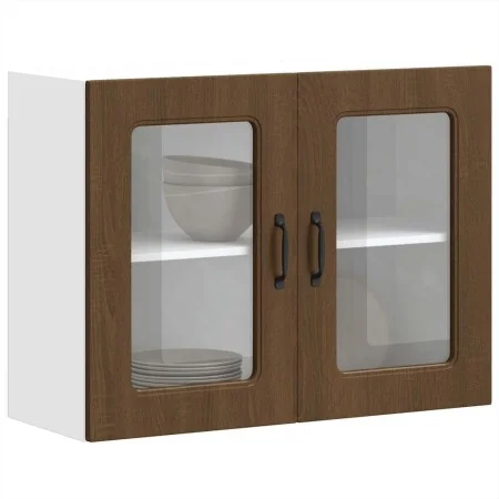 Armario pared cocina puerta de cristal Kalmar roble marrón by , Kitchen cabinets - Ref: Foro24-853614, Price: 88,85 €, Discou...