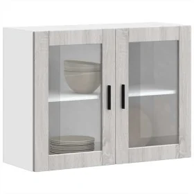 Armario de pared para cocina puerta cristal Porto gris sonoma von , Küchenschränke - Ref: Foro24-854093, Preis: 89,07 €, Raba...
