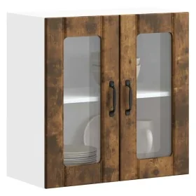 Armario pared cocina puerta de cristal Lucca roble ahumado by , Kitchen cabinets - Ref: Foro24-853912, Price: 69,45 €, Discou...