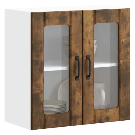 Armario pared cocina puerta de cristal Lucca roble ahumado by , Kitchen cabinets - Ref: Foro24-853912, Price: 69,91 €, Discou...