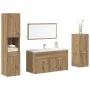 Juego de muebles baño 4 piezas madera ingeniería roble artisan by , Bathroom furniture - Ref: Foro24-3328590, Price: 195,71 €...