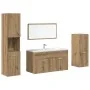 Juego de muebles baño 4 piezas madera ingeniería roble artisan by , Bathroom furniture - Ref: Foro24-3328590, Price: 195,71 €...