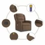Sillón reclinable con masaje de tela marrón von , Sessel - Ref: Foro24-4015610, Preis: 206,33 €, Rabatt: %