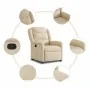 Sillón reclinable de tela crema de , Sillones - Ref: Foro24-4015604, Precio: 188,60 €, Descuento: %
