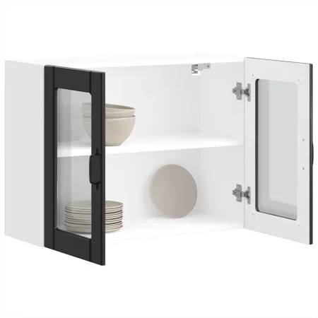 Armario pared cocina puerta de cristal Lucca negra by , Kitchen cabinets - Ref: Foro24-853848, Price: 88,66 €, Discount: %