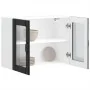 Armario pared cocina puerta de cristal Lucca negra by , Kitchen cabinets - Ref: Foro24-853848, Price: 88,66 €, Discount: %