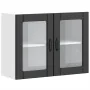 Armario pared cocina puerta de cristal Lucca negra by , Kitchen cabinets - Ref: Foro24-853848, Price: 88,66 €, Discount: %