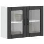 Armario pared cocina puerta de cristal Lucca negra by , Kitchen cabinets - Ref: Foro24-853848, Price: 88,66 €, Discount: %