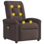 Sillón de masaje reclinable de tela marrón oscuro by , Armchairs - Ref: Foro24-4015631, Price: 205,89 €, Discount: %