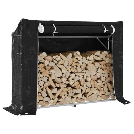 Leñero cubierta lluvia 151x40,5x110,5 cm acero galvanizado von , Brennholztaschen und -halter - Ref: Foro24-4104940, Preis: 7...