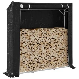 Leñero con protector de lluvia 200x40x200 cm acero galvanizado von , Brennholztaschen und -halter - Ref: Foro24-4104956, Prei...