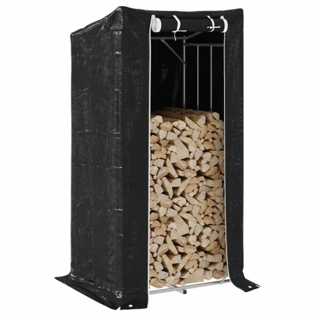 Leñero con protector de lluvia 150x80x200 cm acero galvanizado von , Brennholztaschen und -halter - Ref: Foro24-4104954, Prei...