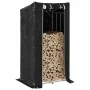 Leñero con protector de lluvia 150x80x200 cm acero galvanizado von , Brennholztaschen und -halter - Ref: Foro24-4104954, Prei...