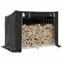 Leñero cubierta lluvia 151x80,5x110,5 cm acero galvanizado by , Firewood bags and holders - Ref: Foro24-4104942, Price: 91,42...