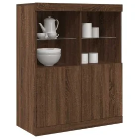 Aparador madera de ingeniería marrón roble 81x37x100 cm by , Lockers and storage cabinets - Ref: Foro24-3318623, Price: 113,7...