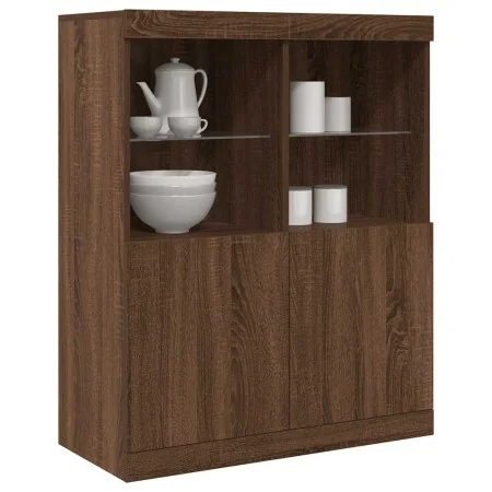 Aparador madera de ingeniería marrón roble 81x37x100 cm by , Lockers and storage cabinets - Ref: Foro24-3318623, Price: 113,7...