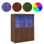 Aparador madera de ingeniería marrón roble 81x37x100 cm by , Lockers and storage cabinets - Ref: Foro24-3318623, Price: 113,7...