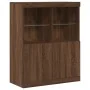 Aparador madera de ingeniería marrón roble 81x37x100 cm by , Lockers and storage cabinets - Ref: Foro24-3318623, Price: 113,7...