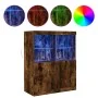 Aparador de madera de ingeniería roble ahumado 81x37x100 cm von , Schließfächer und Lagerschränke - Ref: Foro24-3318621, Prei...