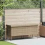 Caja de almacenaje jardín ruedas ratán PE beige 160x55x75 cm de , Cajas de almacenaje para exteriores - Ref: Foro24-4103834, ...