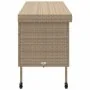 Caja de almacenaje jardín ruedas ratán PE beige 160x55x75 cm de , Cajas de almacenaje para exteriores - Ref: Foro24-4103834, ...