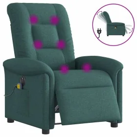 Sillón reclinable de masaje eléctrico tela verde oscuro by , Armchairs - Ref: Foro24-3303250, Price: 259,34 €, Discount: %
