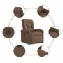 Sillón reclinable eléctrico de tela marrón by , Armchairs - Ref: Foro24-3303238, Price: 245,87 €, Discount: %