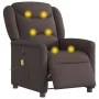 Sillón reclinable de masaje eléctrico tela marrón oscuro by , Armchairs - Ref: Foro24-3303189, Price: 258,13 €, Discount: %