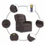 Sillón reclinable de masaje eléctrico tela marrón oscuro by , Armchairs - Ref: Foro24-3303189, Price: 258,13 €, Discount: %