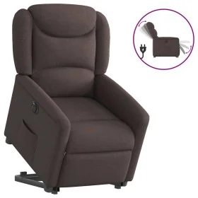 Sillón eléctrico reclinable elevable de tela marrón oscuro by , Armchairs - Ref: Foro24-3303219, Price: 327,45 €, Discount: %