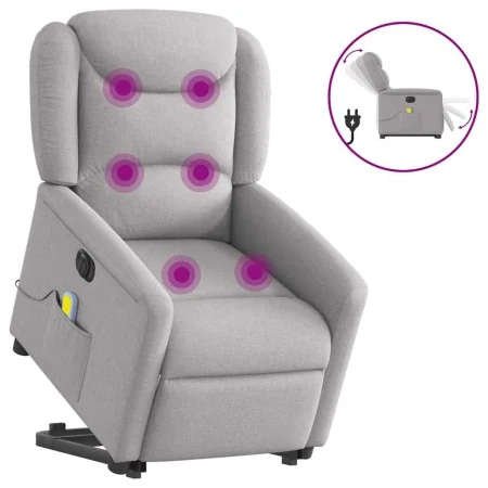 Sillón de masaje eléctrico reclinable elevable tela gris nube von , Sessel - Ref: Foro24-3303233, Preis: 340,47 €, Rabatt: %