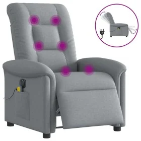 Sillón reclinable de masaje eléctrico tela gris claro by , Armchairs - Ref: Foro24-3303244, Price: 262,50 €, Discount: %