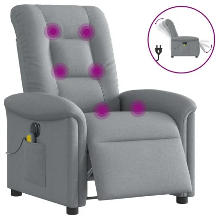 Sillón reclinable de masaje eléctrico tela gris claro by , Armchairs - Ref: Foro24-3303244, Price: 262,50 €, Discount: %