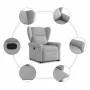 Sillón reclinable elevable de tela gris nube by , Armchairs - Ref: Foro24-3303383, Price: 279,00 €, Discount: %