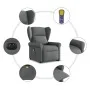 Sillón de masaje eléctrico reclinable elevable tela gris oscuro by , Armchairs - Ref: Foro24-3303405, Price: 346,67 €, Discou...