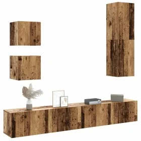 Conjunto de mueble de TV 5 piezas montado la pared madera vieja by , TV Furniture - Ref: Foro24-3328999, Price: 208,24 €, Dis...