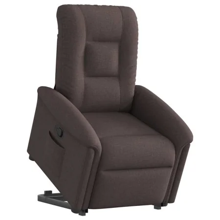 Sillón reclinable elevable tela marrón oscuro de , Sillones - Ref: Foro24-3303259, Precio: 268,69 €, Descuento: %