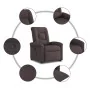 Sillón reclinable elevable tela marrón oscuro de , Sillones - Ref: Foro24-3303259, Precio: 268,69 €, Descuento: %